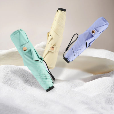 Material Pongee 5K 19 polegadas guarda-chuva japonesa tripla dobrável para proteção contra chuva e sol