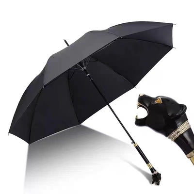 Cabeça de Animal Japonês Preto Custom Straight Bar Paraguas para Personalidades Criativas