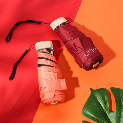 Mini guarda-chuva de bolso para meninas Logotipo impresso sob medida 5 Vínil de proteção UV guarda-chuva solar