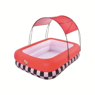 Experimente diversão com tema de circo com piscina inflável de tamanho completo e dossel de tecido de Oxford