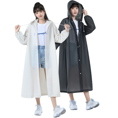 Manteiga de chuva portátil Poncho longo de moda para viagens Tamanho convencional e cor sólida