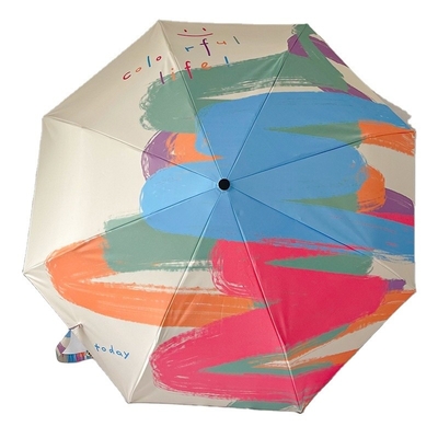 Impressão digital completa automática de três dobras Sol plegável guarda-chuva de viagem para ocasião