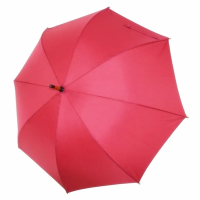 Auto-abre o guarda-chuva de fibra de vidro com uma alça de madeira e um design personalizado