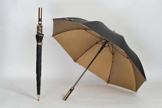 120cm Diâmetro aberto X103 UV Proteção de revestimento dourado guarda-chuva para negócios e golfe