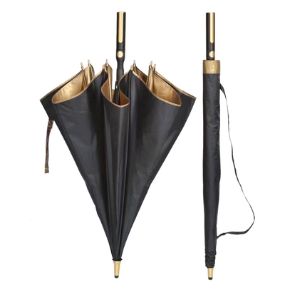 120cm Diâmetro aberto X103 UV Proteção de revestimento dourado guarda-chuva para negócios e golfe