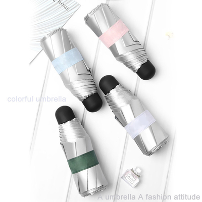 Mini guarda-chuva manual de bolso com logotipo personalizado e costelas de fibra de vidro de alumínio