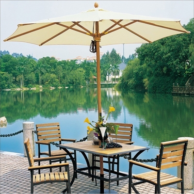 Dicas de plástico Praia de madeira Patio Café Jardim Piscina Restaurante ao ar livre guarda-chuva All in 1