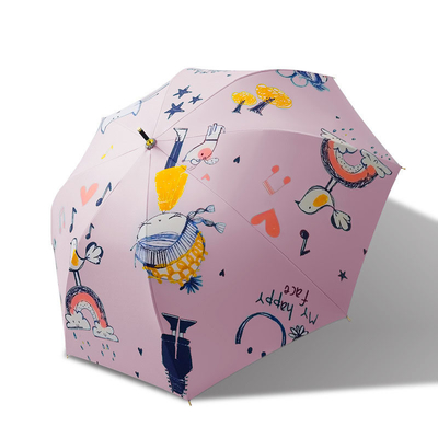Um guarda-chuva personalizado e reto com um cabo personalizado para um visual personalizado e elegante