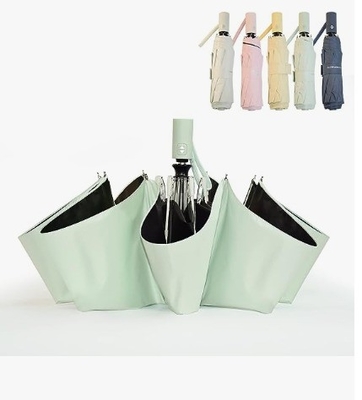 Grande guarda-chuva automaticamente dobrável de proteção solar e chuva com design de camada dupla