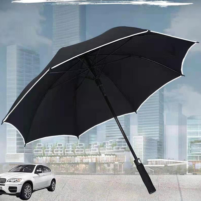 Indústria Controle manual publicidade refletiva guarda-chuva de golfe com costelas de fibra de vidro