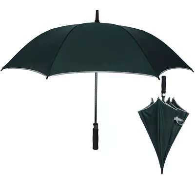 Indústria Controle manual publicidade refletiva guarda-chuva de golfe com costelas de fibra de vidro