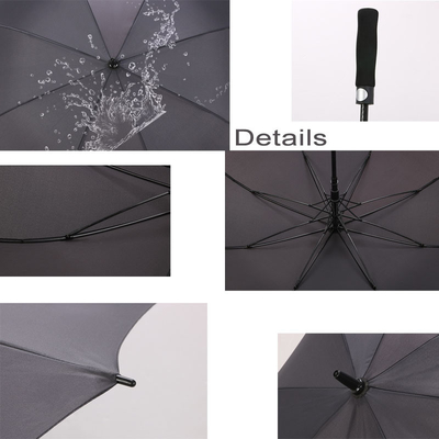 Indústria Controle manual publicidade refletiva guarda-chuva de golfe com costelas de fibra de vidro