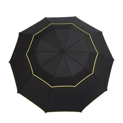 Um guarda-chuva de negócios de cor sólida com logotipo de impressão Duplo Design dobrável Diâmetro aberto 106cm