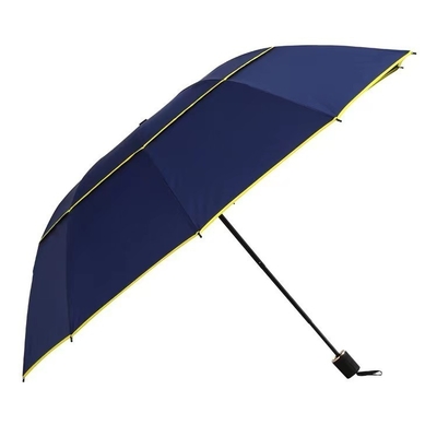 Um guarda-chuva de negócios de cor sólida com logotipo de impressão Duplo Design dobrável Diâmetro aberto 106cm