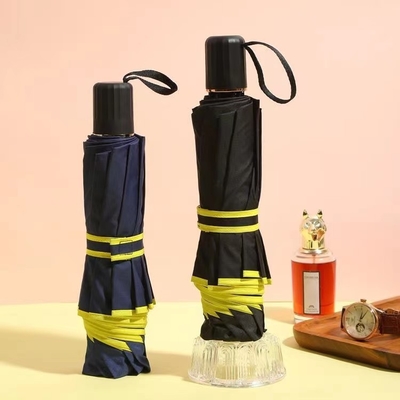 Um guarda-chuva de negócios de cor sólida com logotipo de impressão Duplo Design dobrável Diâmetro aberto 106cm