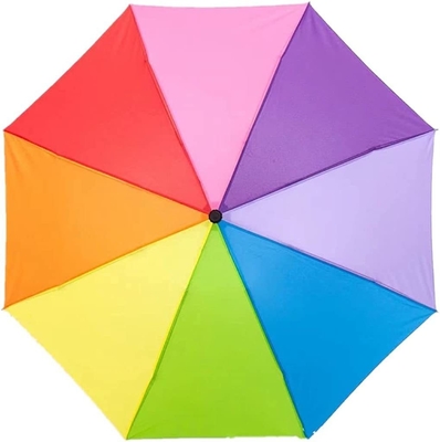 Logotipo personalizado Impresso Quadro de metal preto 3 Plexável Rainbow Color Windproof guarda-chuva de moda