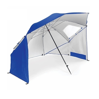Sombrinha de praia multifuncional para proteção UV e design à prova de vento