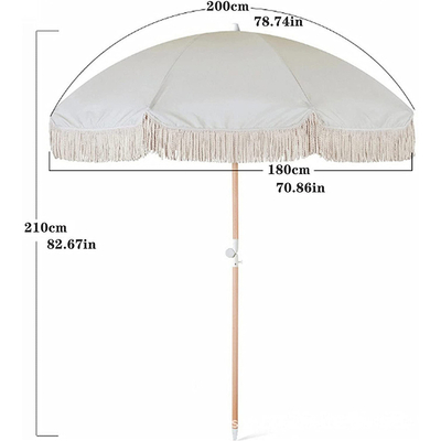 Impressão personalizada guarda-chuva de pátio de madeira com toalhas personalização do logotipo do cliente