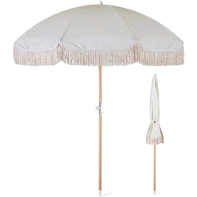 Impressão personalizada guarda-chuva de pátio de madeira com toalhas personalização do logotipo do cliente
