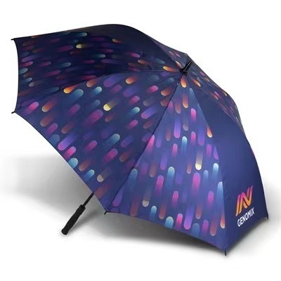 Logotipo personalizado Grande guarda-chuva de sublimação para golfe para proteção contra vento e chuva