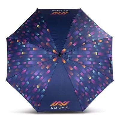 Logotipo personalizado Grande guarda-chuva de sublimação para golfe para proteção contra vento e chuva