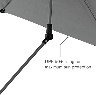 Usos ao ar livre, acampamento, praia, esporte, guarda-chuva Versa com SPF 50 e clip Universal