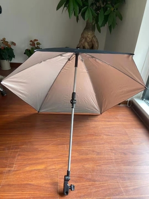 Guarda-chuva de cadeira de rodas de controle manual com guarda-sol UV e personalização ágil da cadeia de suprimentos