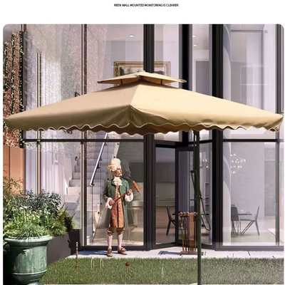 Tudo em um Função Branca de Potência revestida de aço Quadro Sombrinha de Sol com Tassels