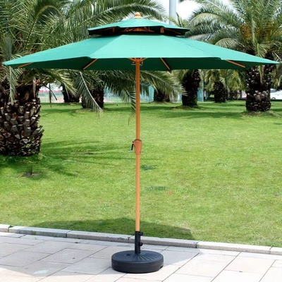 Tudo em um Função Branca de Potência revestida de aço Quadro Sombrinha de Sol com Tassels