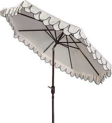 Dica de plástico Iris linha de moda Auto inclinação preto e branco 9 polegadas pequeno guarda-chuva de praia