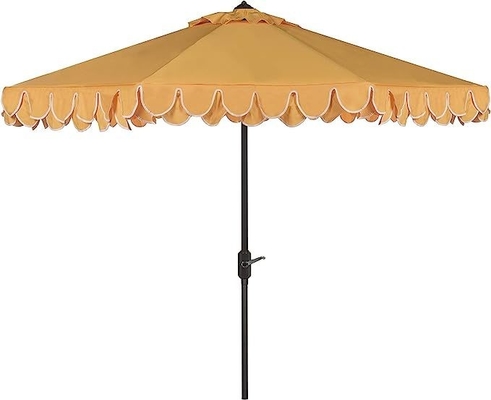 Guarda-chuva Preto e Branco 9 polegadas Outdoor Collection Line Auto Tilt Garden Sun Umbrella
