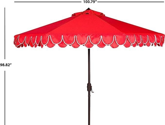Guarda-chuva Preto e Branco 9 polegadas Outdoor Collection Line Auto Tilt Garden Sun Umbrella