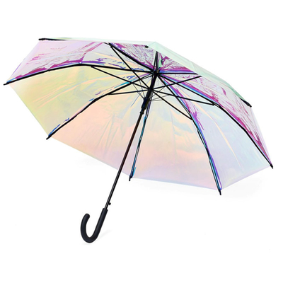 POE Holographic Magic Laser Auto Umbrel Design de estilo americano com moldura de metal preto