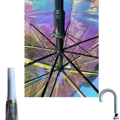 POE Holographic Magic Laser Auto Umbrel Design de estilo americano com moldura de metal preto