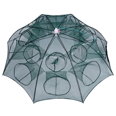 Rede de guarda-chuva para gaiolas de peixe dobrável de vários ângulos, em estilo clássico, para pesca de guarda-chuva preta