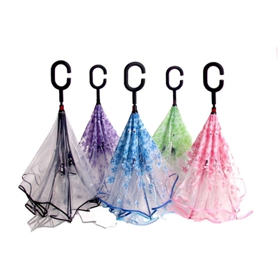 23 polegadas 8K Promoção Eco-friendly Direito POE Sakura Transparente Reverso guarda-chuva de plástico