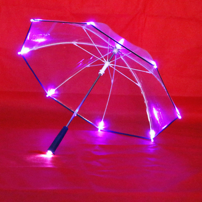 Paraguas LED para crianças com logotipo personalizado Impressão em tecido POE Brilhante e chamativo