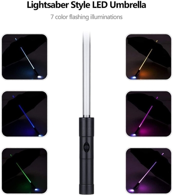 Luzes escandinavas Katana guarda-chuva LED luzes Samurai Espada Design 190T tecido de nylon