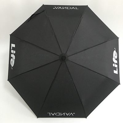 Um guarda-chuva de 98 cm com logotipo personalizado para publicidade e diâmetro aberto de 98 cm