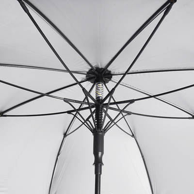 Titânio Prata Sombra de Sol LED Negócios Golf guarda-chuva automática 27 &quot;* 8k Fibra de vidro Frame