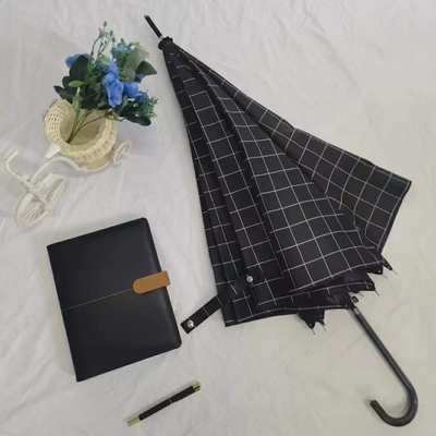 190T Pongee Tecido Plaid Texture guarda-chuva para dias chuvosos e publicidade comercial