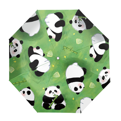 Sombrinha totalmente automática Panda Design para crianças e adultos 3 Plies Auto Open Waterproof