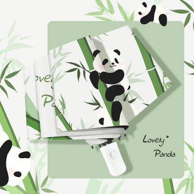 Sombrinha totalmente automática Panda Design para crianças e adultos 3 Plies Auto Open Waterproof