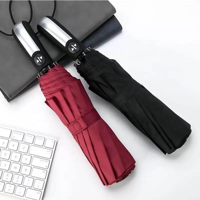 Black Pongee Impermeável Auto Paraguas Moderno 3 Pórtico Automático UV dobrável