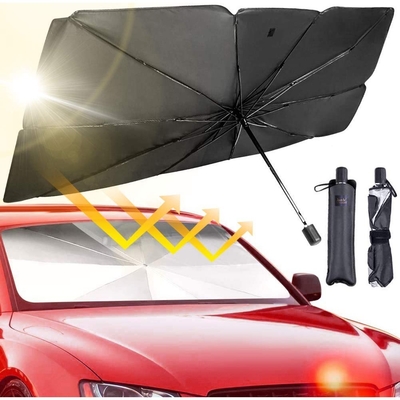 Sombra de carro de eixo de aço para pára-brisas frontais e proteção solar Diâmetro aberto 140cm