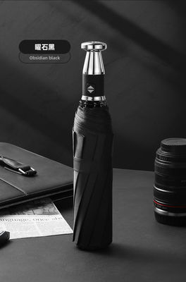 Logotipo personalizado Paraguas dobráveis automáticos de estrutura forte para proteção contra chuva e sol