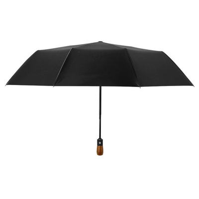 Logotipo personalizado Impresso 23 &quot;* 10k guarda-chuvas Mão de madeira Abrir e fechar automaticamente 3 vezes