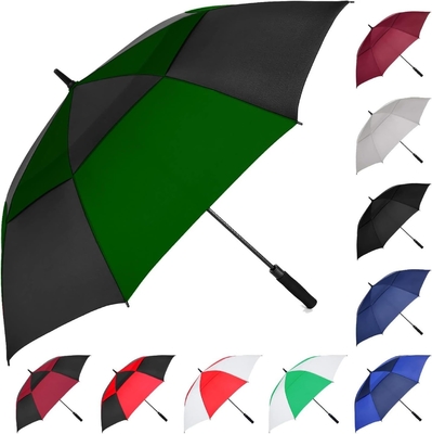 Um guarda-chuva de golfe de camada dupla com abertura automática de mão fechada e impressão personalizada de padrões
