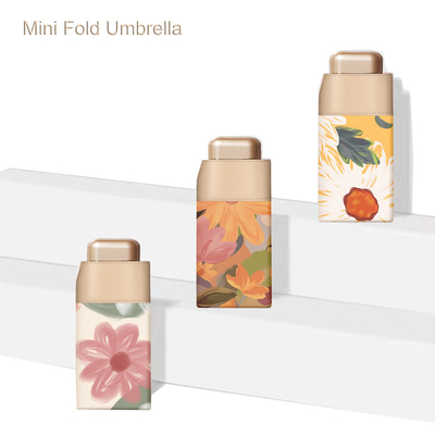 Mini guarda-chuva de titânio tudo em 1 Função 6 painéis Bolso 5 Suporte revestido com UV dobrável