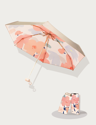 Mini guarda-chuva de titânio tudo em 1 Função 6 painéis Bolso 5 Suporte revestido com UV dobrável
